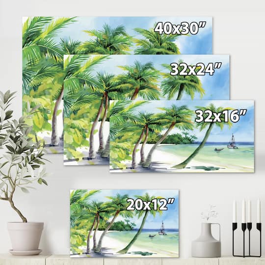 Designart - Summer Beach With Palm Trees